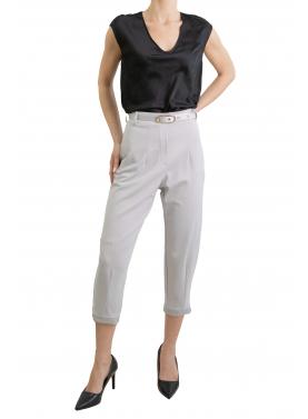 Pantaloni cropped con cintura decorativa Imperial